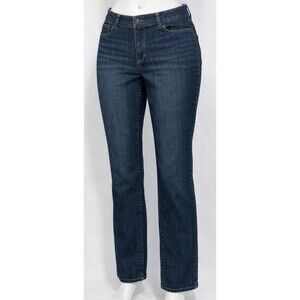 Chico’s Platinum Straight  Leg Mid Rise Jeans Women’s 1.5 (10/12) Stretch